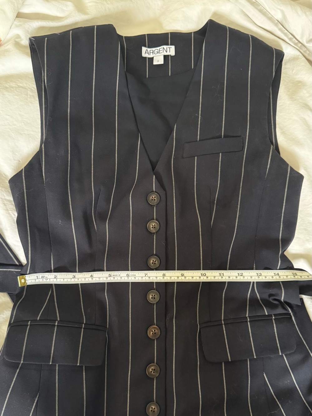 ARGENT WOOL PINSTRIPED DRESS SIZE 2 - Picture 5 of 5